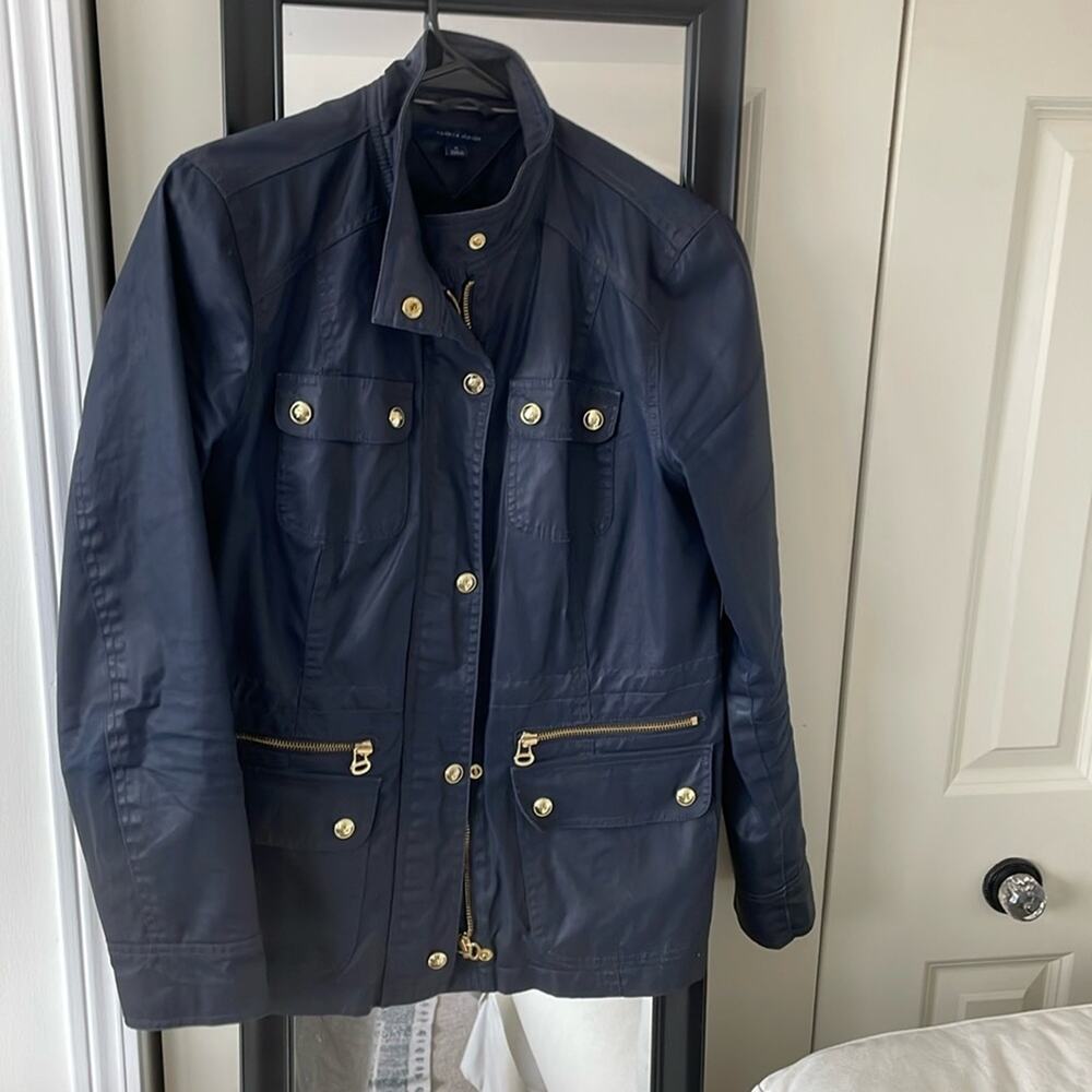 TOMMY HILFINGER Blue Light Rain Jacket Size Medium